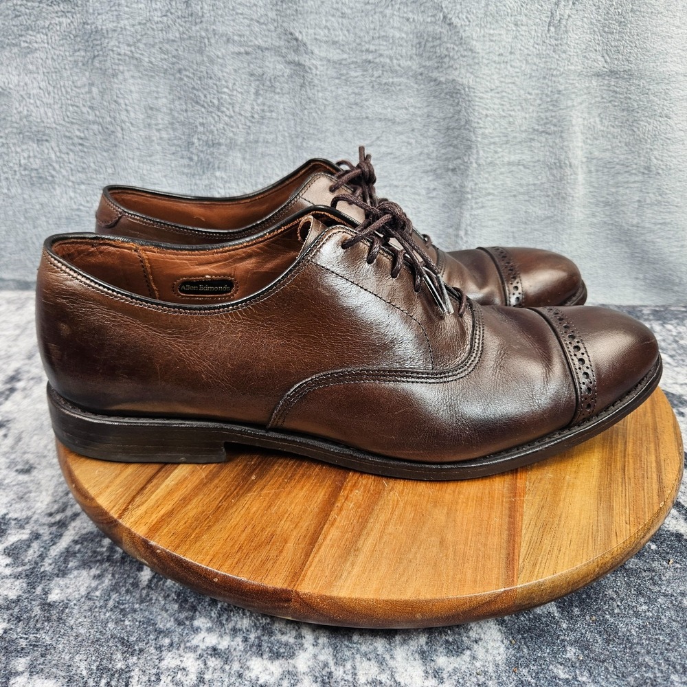 Allen Edmonds Fifth Avenue Shoes Mens Size 10.5 D Brown Cap Toe Dress Oxford